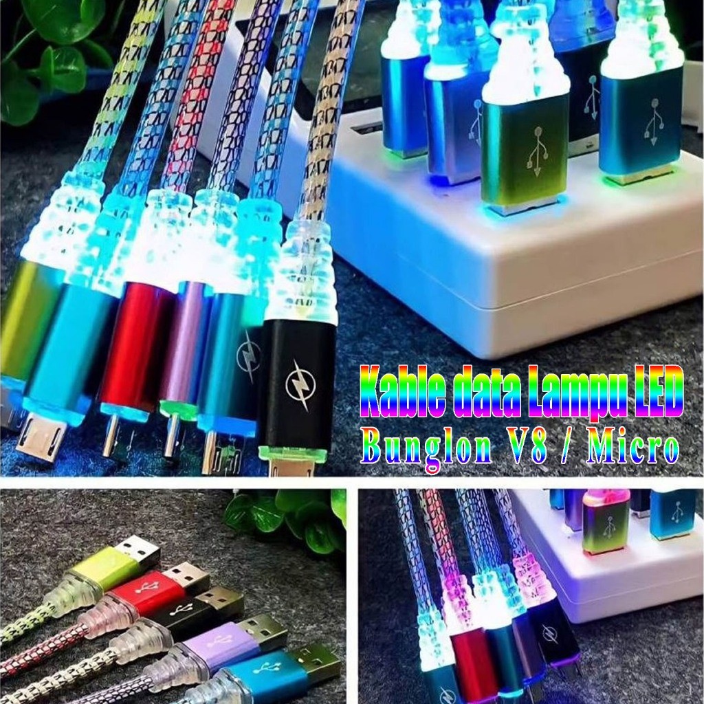 Jual KABEL DATA LAMPU LED BUNGLON V8 | MICRO | Shopee Indonesia