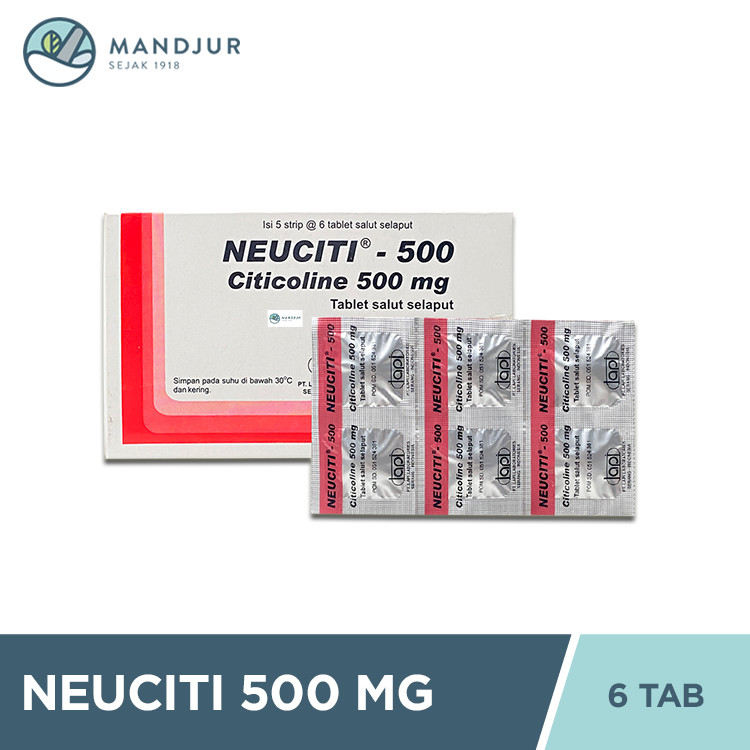 Neuciti 500 mg 6 Tablet - Suplemen Kesehatan Daya Ingat dan Kognitif