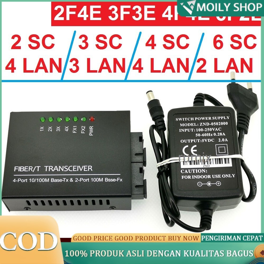 Jual Media Converter Transceiver 2 Port 3 Port 4 Port FO 2 Port SC LAN ...