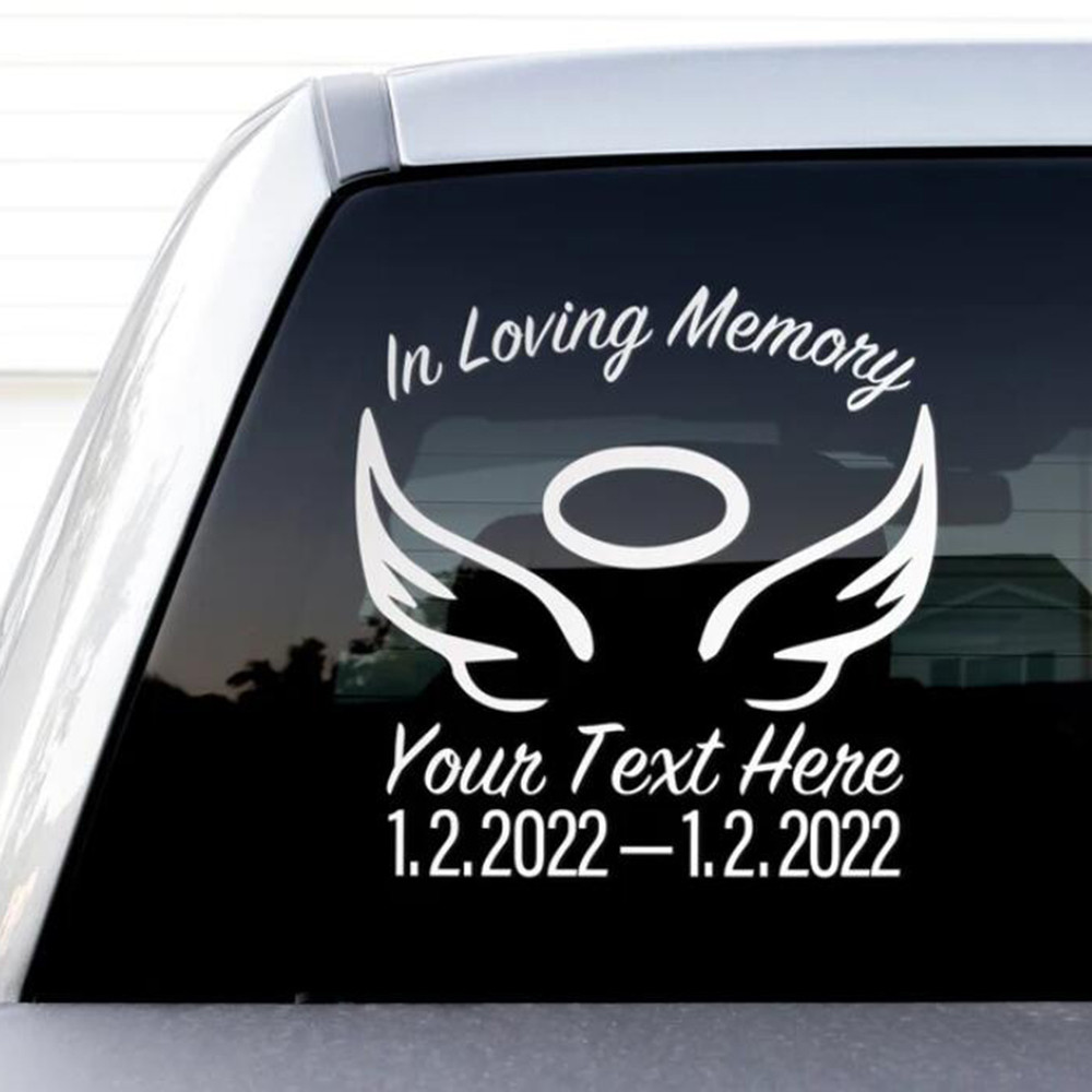 Jual Sticker Custom Mobil Name Date In Loving Memory Car Sticker Decal ...