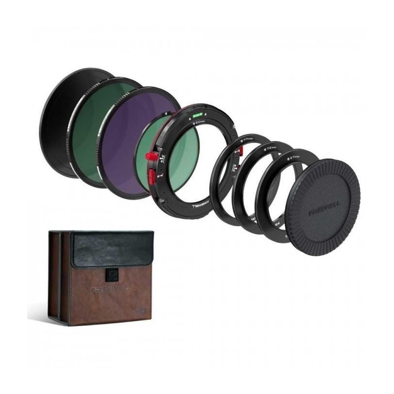 Freewell Sistema Filtri Magnetici VND 67mm – Variabile 2-5 E 6-9 Stop, Con CPL, ND32 E Glow Mist, Ottica Multistrato