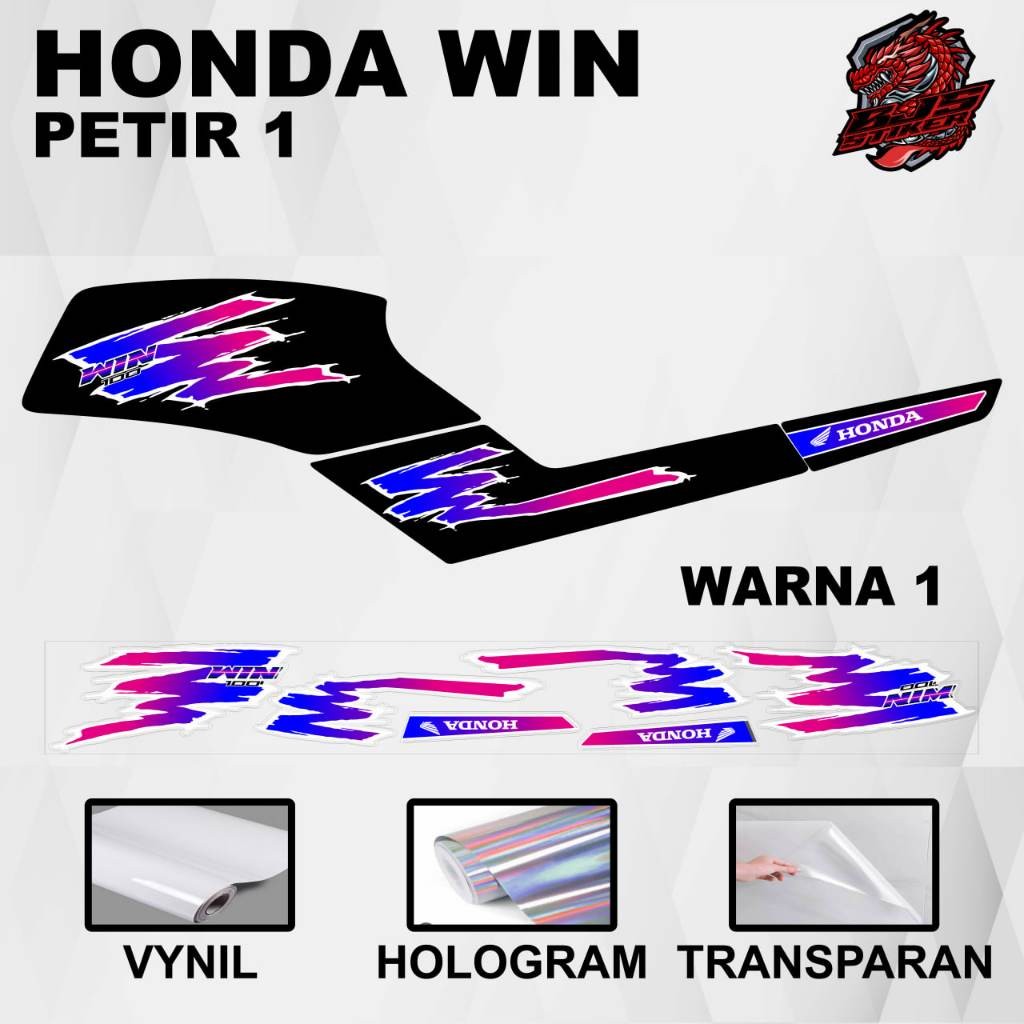 Jual sticker striping striping Honda WIN 100 petir 1 ( SUDAH TERPOTONG ...