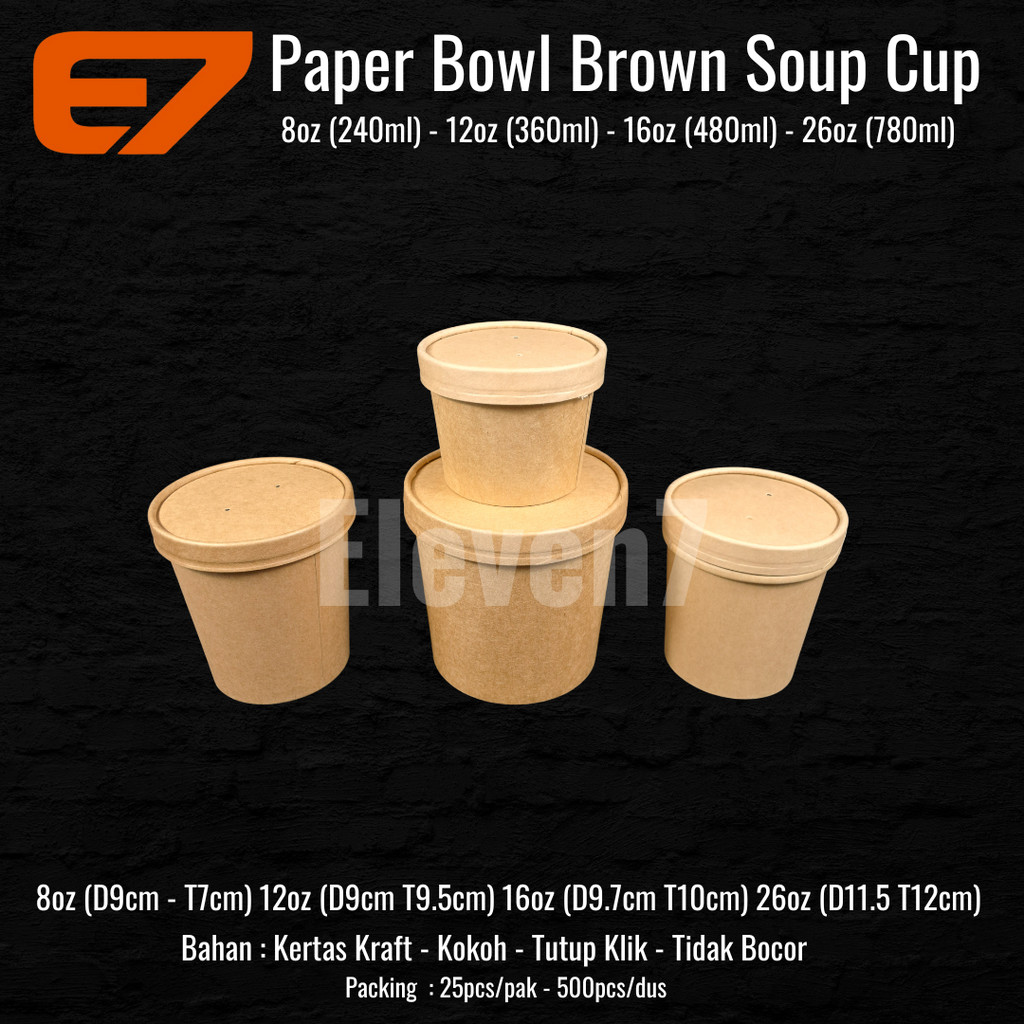Jual Paper Cup Brown Kraft - Ice cream - Soup Cup , Mangkok Gelas 8oz ...