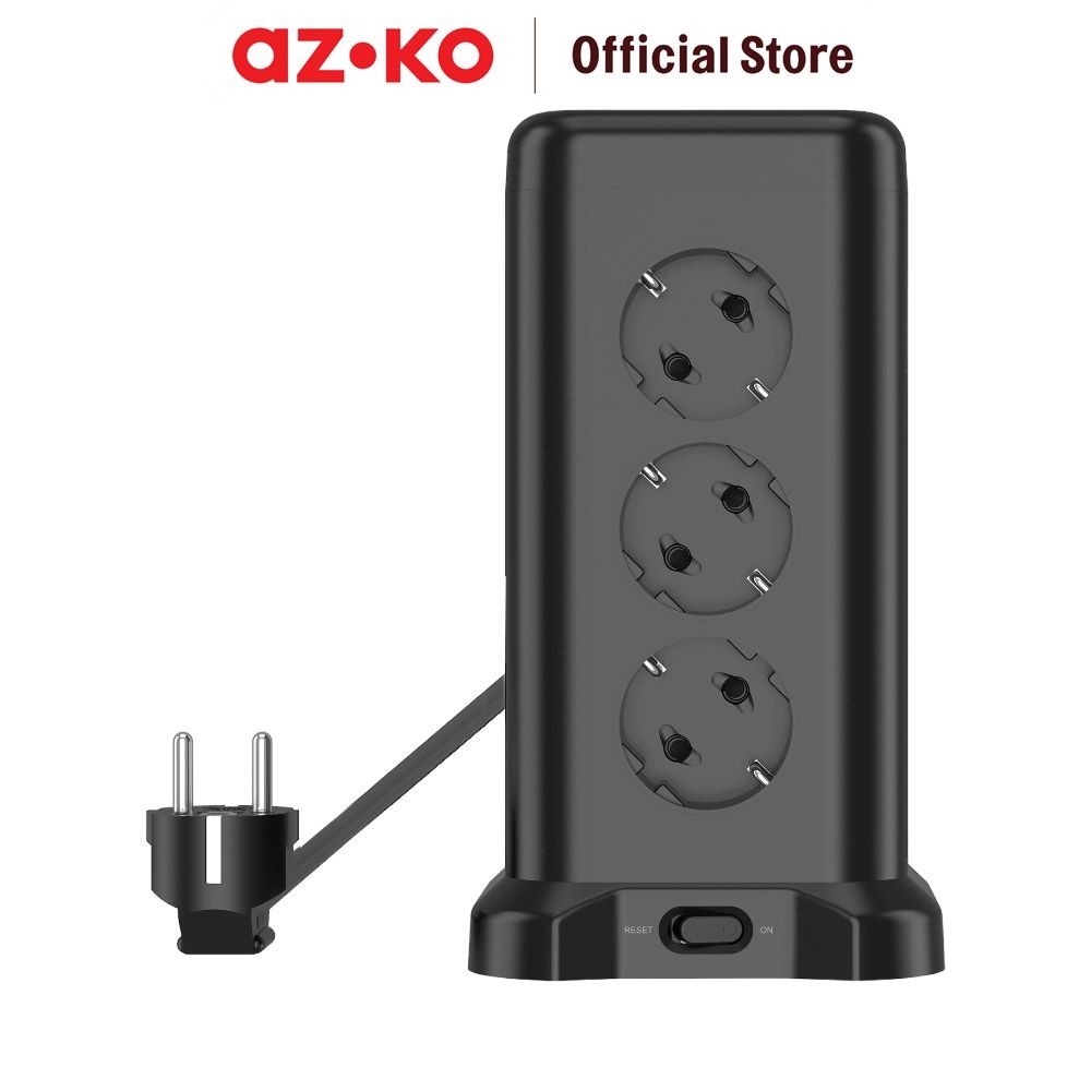 Jual AZKO Krisbow Stop Kontak Tower 12 Soket Dengan 4 Usb A Electric ...