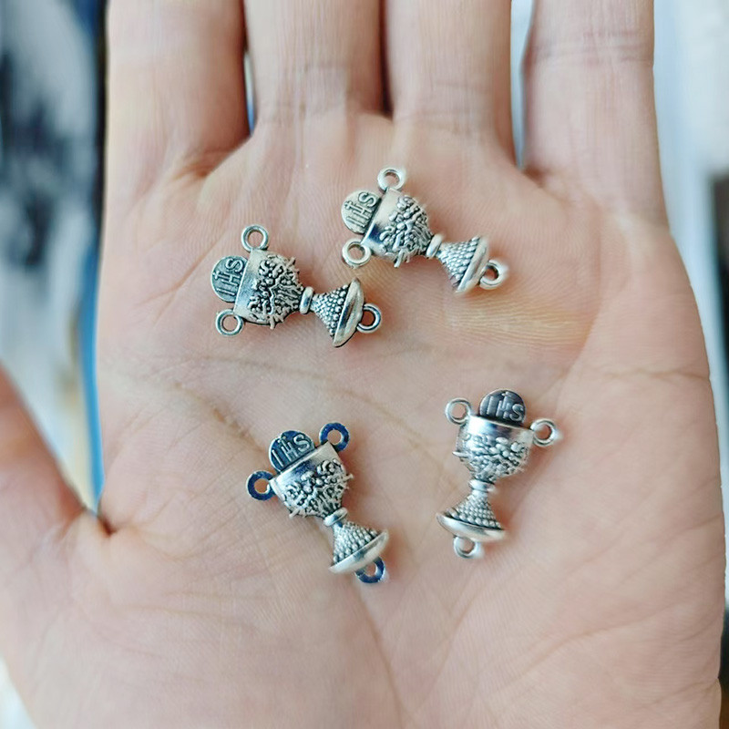 10 Pcs Rosario Religius Cawan Suci Segitiga Aksesoris Kalung 4