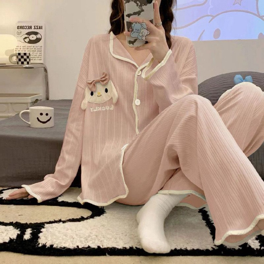 Jual Piyama set Wanita Baju Tidur Cewek premium lengan panjang celana ...