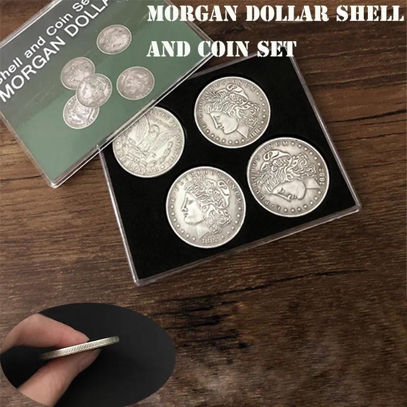 Jual Morgan Dollar Shell and Coin Set (5 Coins + 1 Head Shell + 1 Tail ...