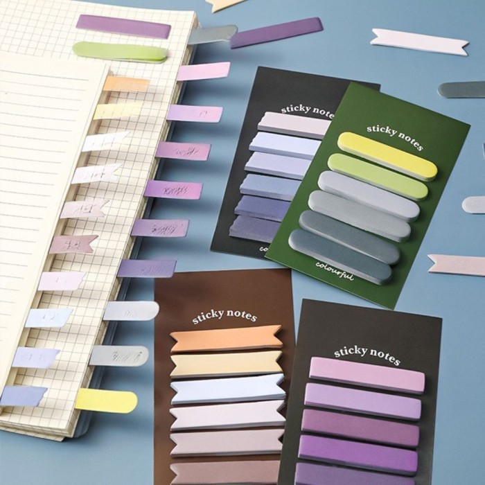 Jual TENNO Sticky Notes Gradasi Set 6 Warna Isi 120 Lembar Memo Stick ...