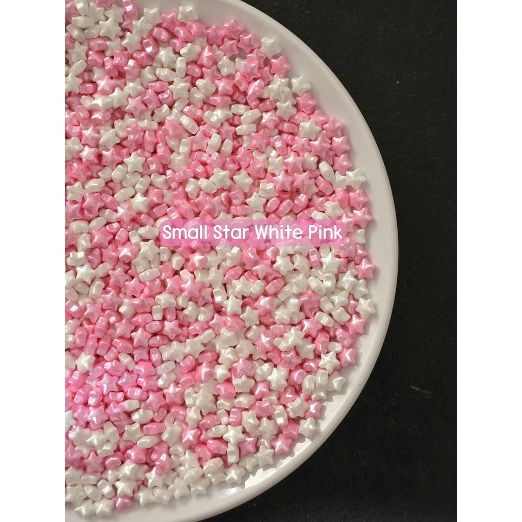 Jual Sprinkle Small Star White Pink 500gr | Shopee Indonesia