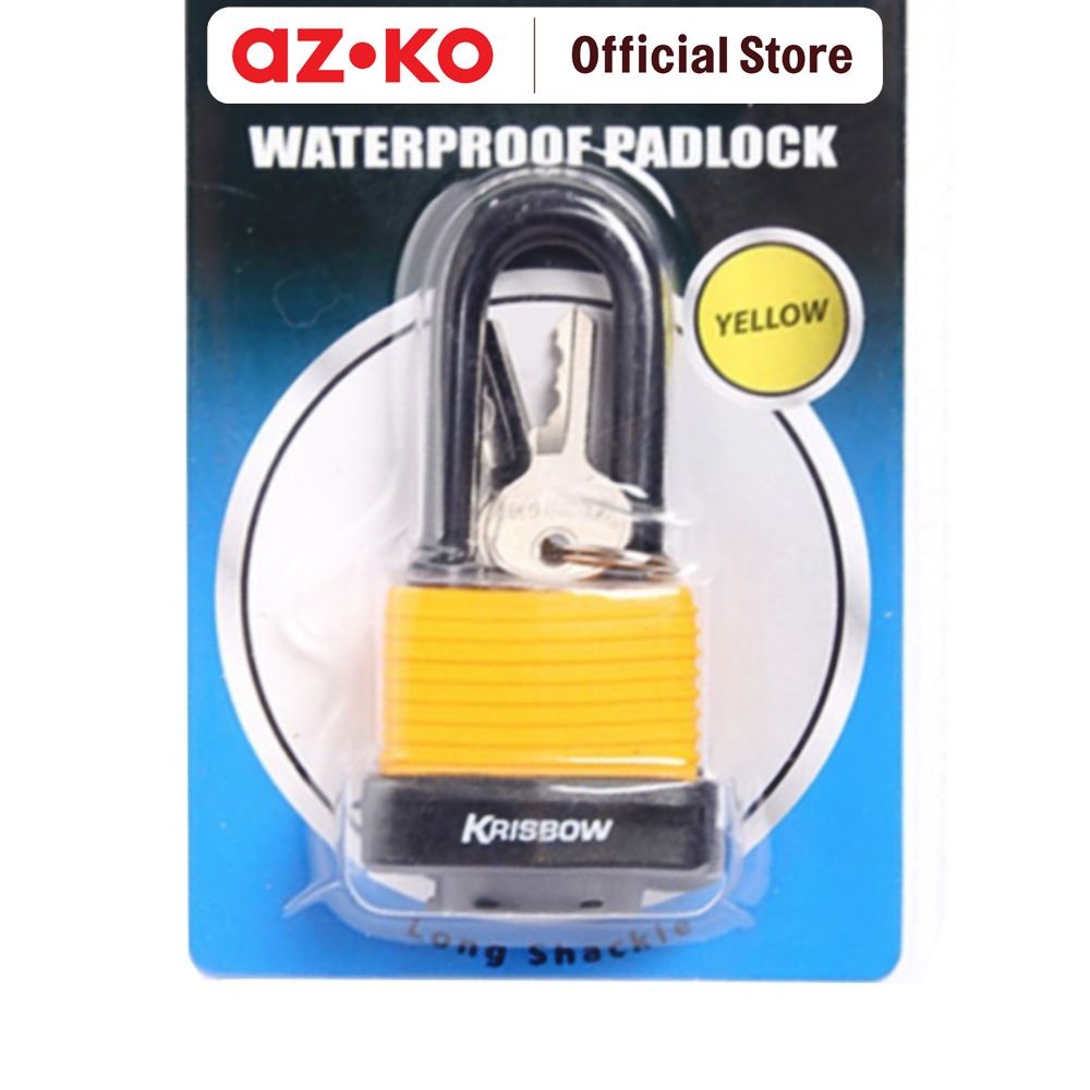 Jual AZKO Krisbow Gembok Tahan Air Shackle Panjang 4 cm - Kuning Steel ...