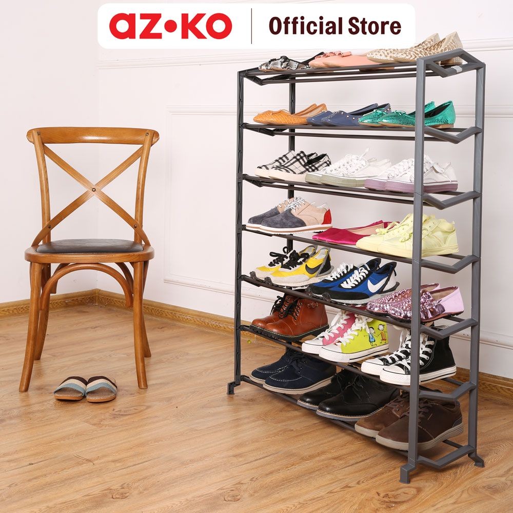 Jual AZKO Stora Rak Sepatu 7 Tingkat - Abu-Abu Shoe Rack Organizer ...