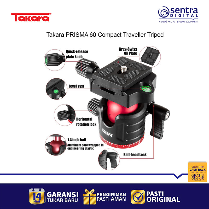 Jual Takara Prisma 60 Portable Compact Traveller Tripod for Camera ...