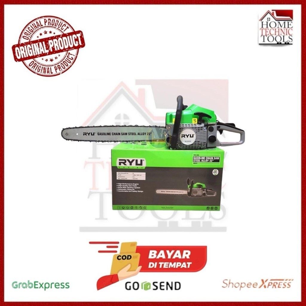 Jual RYU GASOLINE CHAIN SAW / CHAINSAW 2 TAK RGS 22 INCH / RGS ENGINE ...