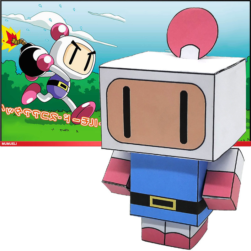 Jual No-glue Bomberman Mini Origami Handmade Cute 3D Paper Model ...