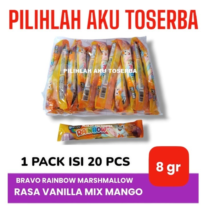 Jual BRAVOO Rainbow Marshmallow MIX MANGO - ( HARGA 1 PACK ) | Shopee ...