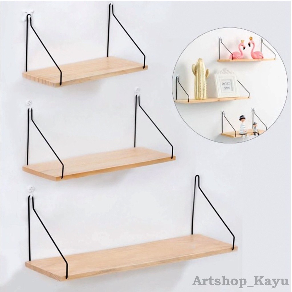 Jual Rak Dinding Tempel Kayu Besi Gantung Rak Dinding Kayu Besi ...