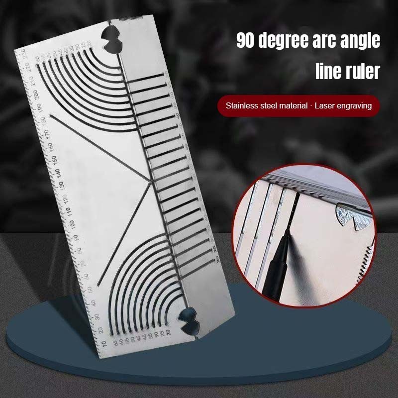 Jual Apligod 90 Degree Arc Angle Line Drawing Ruler Scale COD Sampler ...