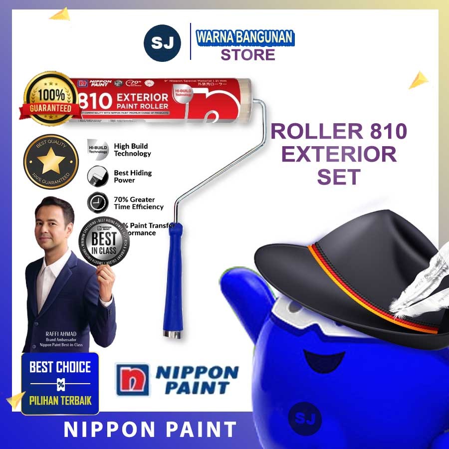 Jual NIPPON 810 EXTERIOR PAINT ROLLER SET - 21mmNAP/9" KUAS RODA ...