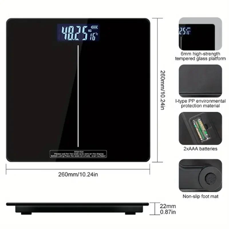 Jual Multi-function Square Weight Scale Digital Bathroom Scale Highly ...