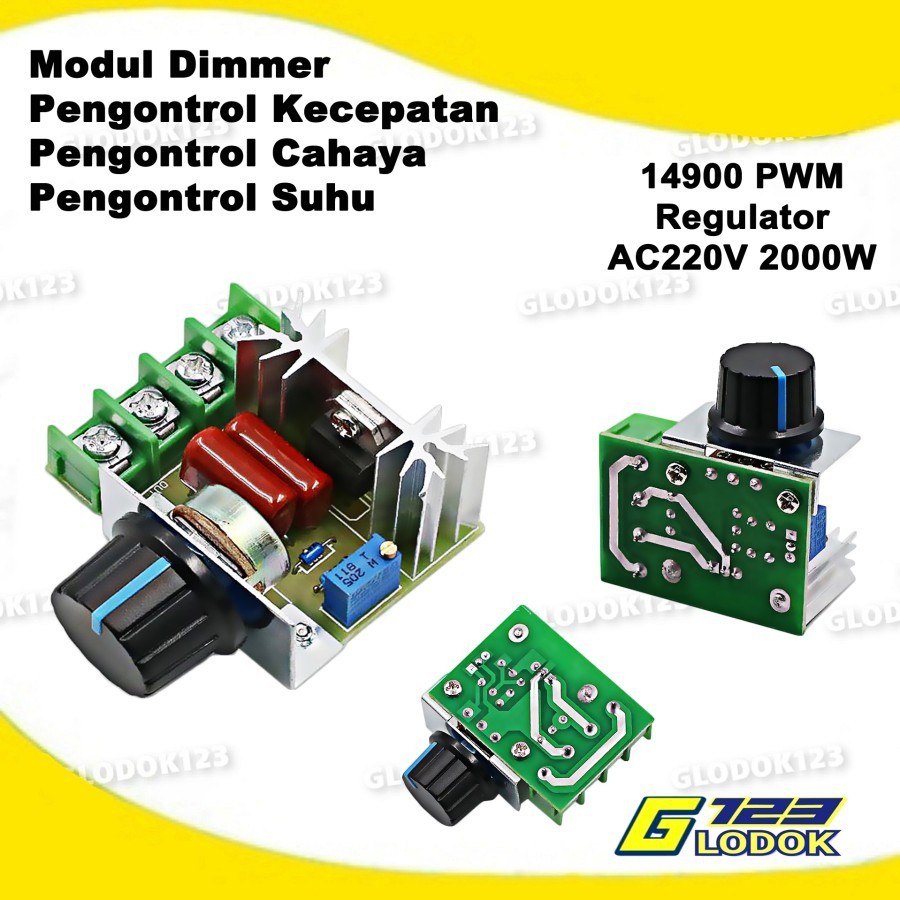 Jual Dimmer SCR 2000W Motor Speed Controller 220V AC PWM Regulator ...