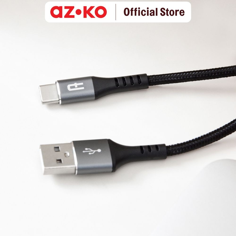 Jual AZKO Ataru Kabel Charger Braided Usb To Type C 1 mtr - Abu-Abu ...
