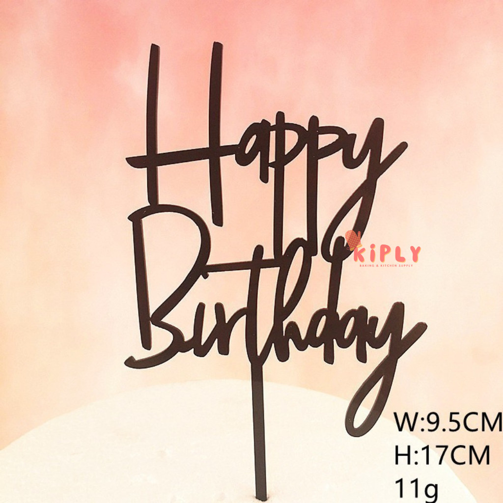 Jual Cake Topper HBD Acrylic Variasi/Cake topper HBD tusuk acrylic ...
