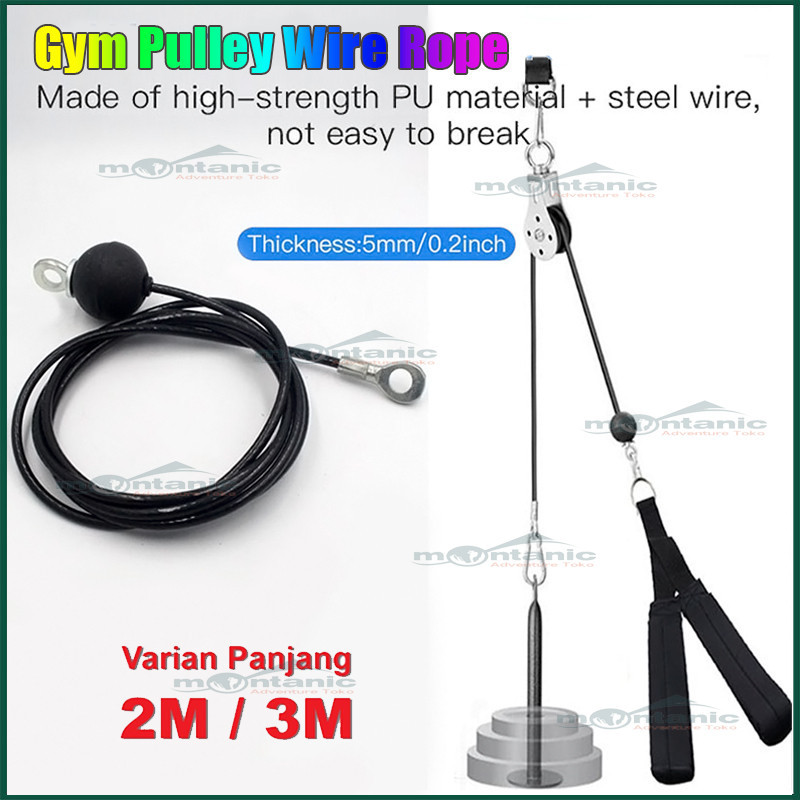 Jual Gym Pulley Cable Steel Wire Rope Aksesoris Peralatan Kebugaran ...