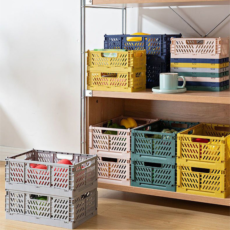 View of Jual Collapsible Crate Folding Basket Storage Crate Box Sundries ...