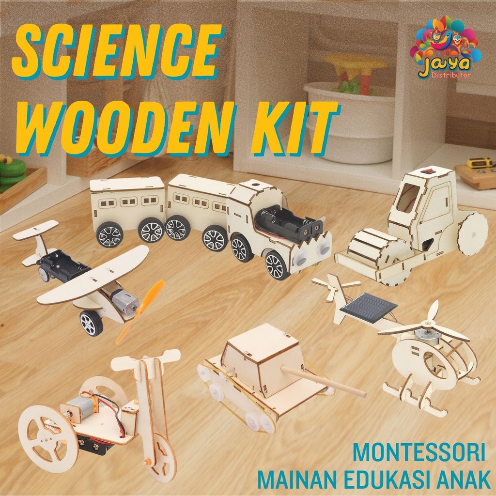 Jual JAYA Mainan Edukasi Diy Robot Car Rakitan Generator Bohlam Kayu ...
