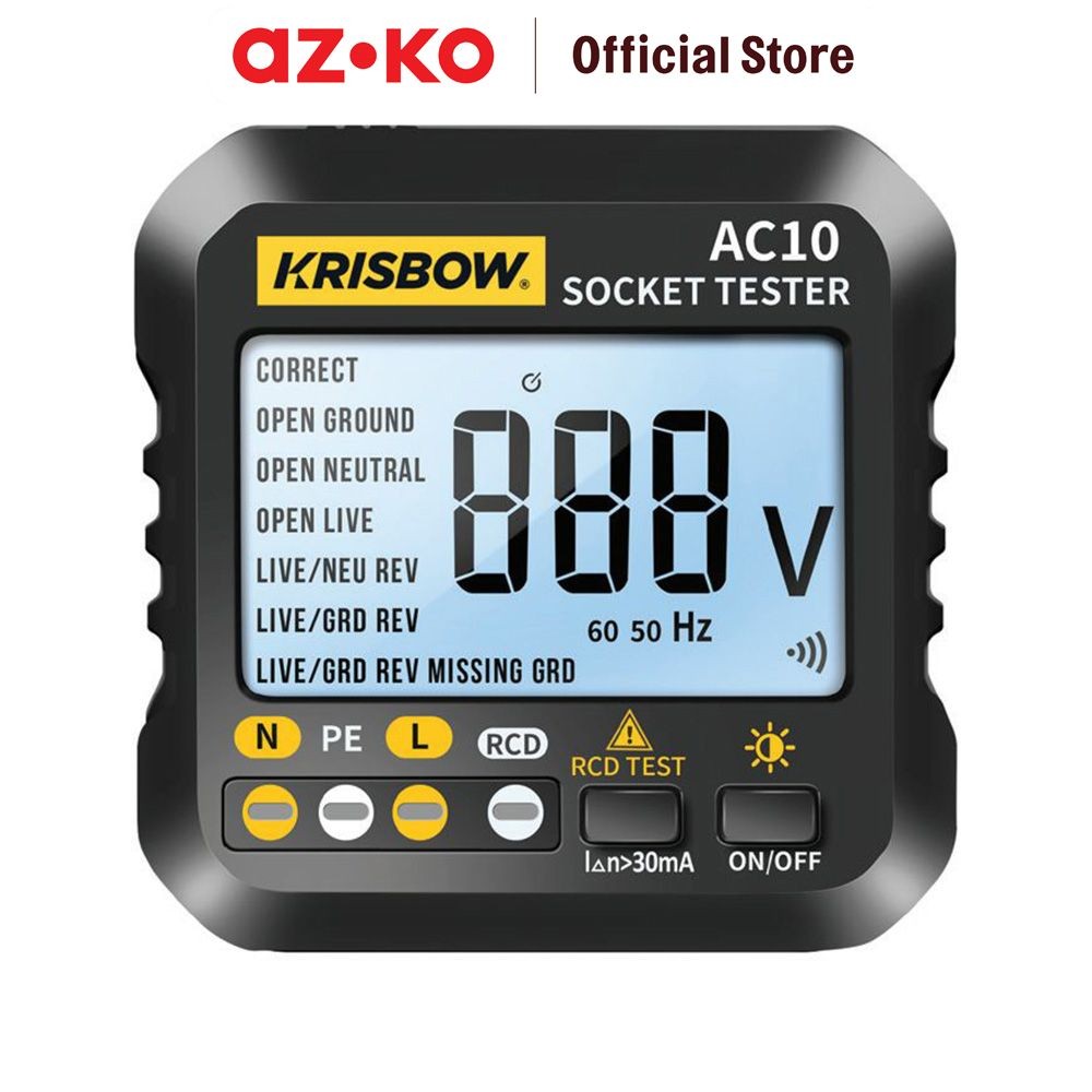 Jual AZKO Krisbow Soket Tester Digital Display Ac10 - Hitam | Shopee ...