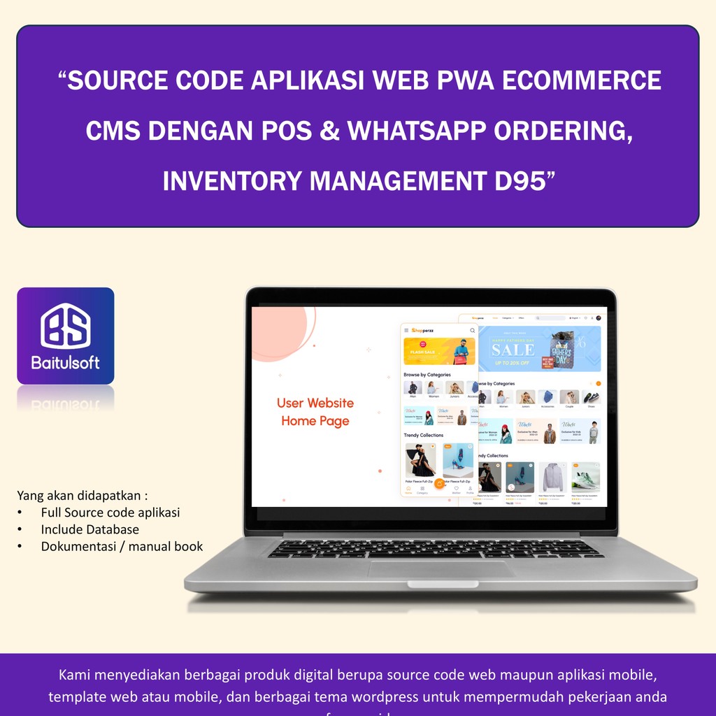 Jual SOURCE CODE APLIKASI WEB PWA ECOMMERCE CMS DENGAN POS & WHATSAPP ...