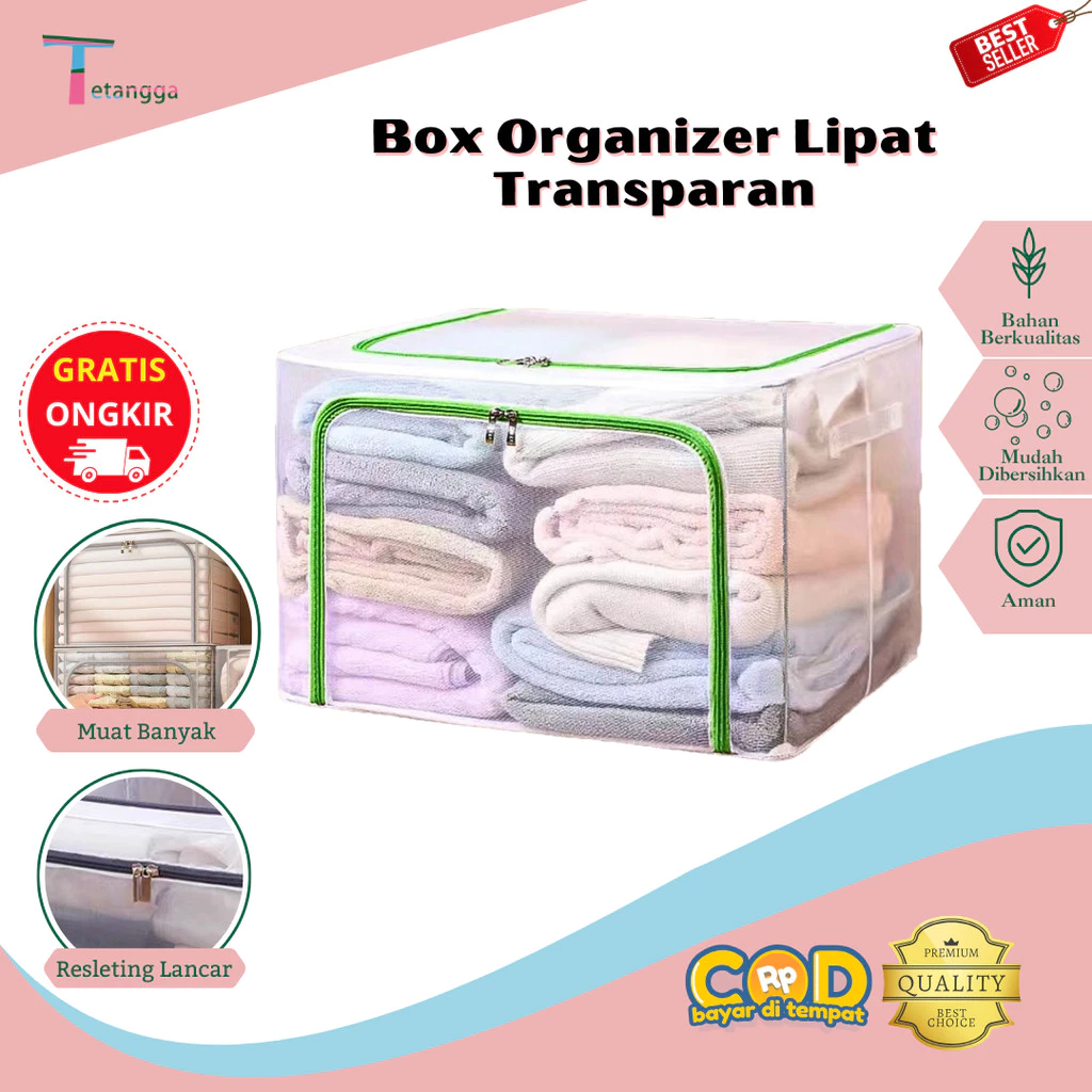 Box Organizer Lipat Transparan Serbaguna Praktis