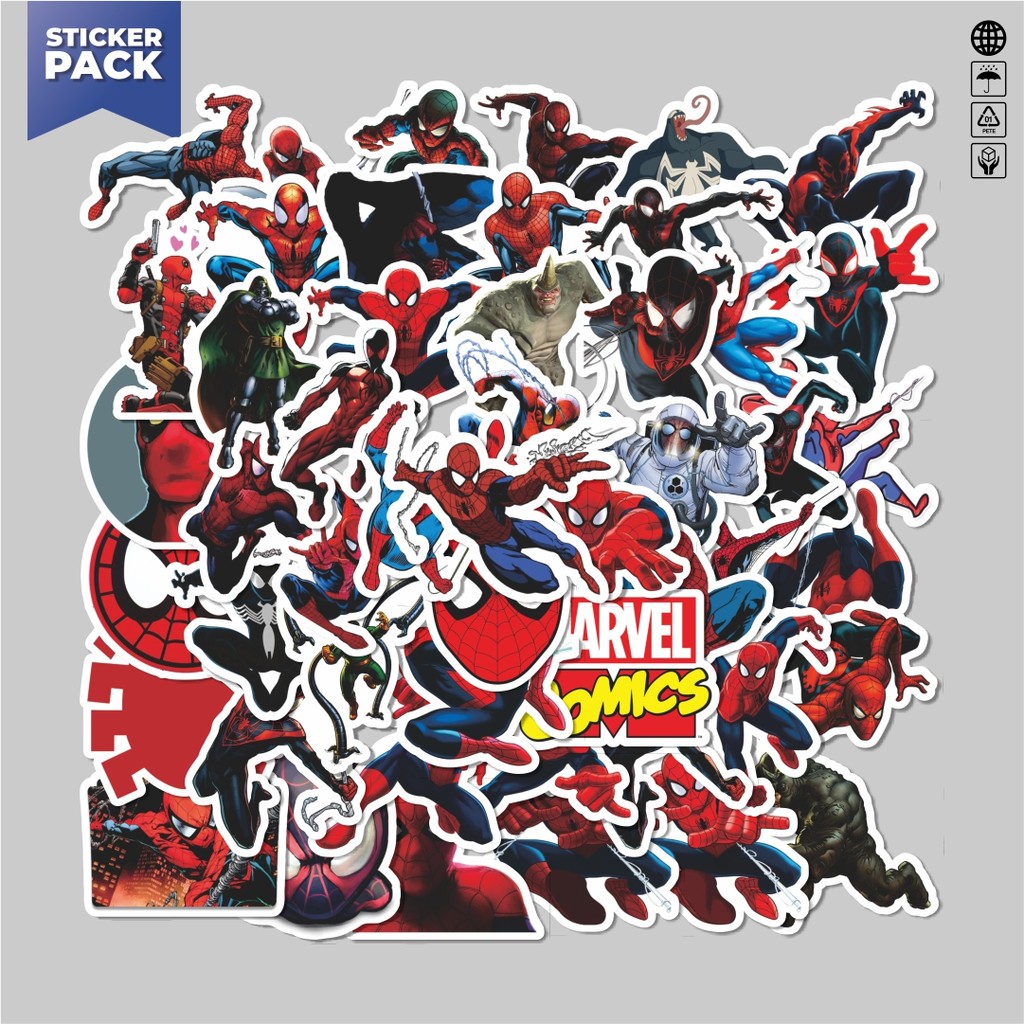 Jual [100PCS]Stiker Pack Stiker Kartun Marvel Comics Spiderman ...