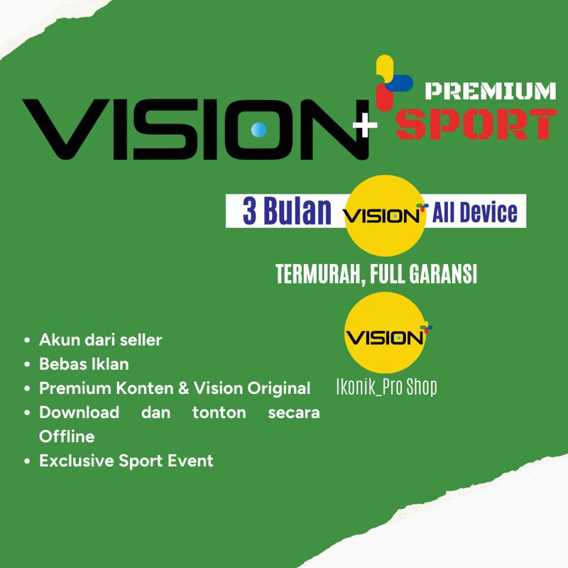 Jual Vision Plus Vision+ Premium Sport Pack 1 Bulan Timnas Indonesia ...