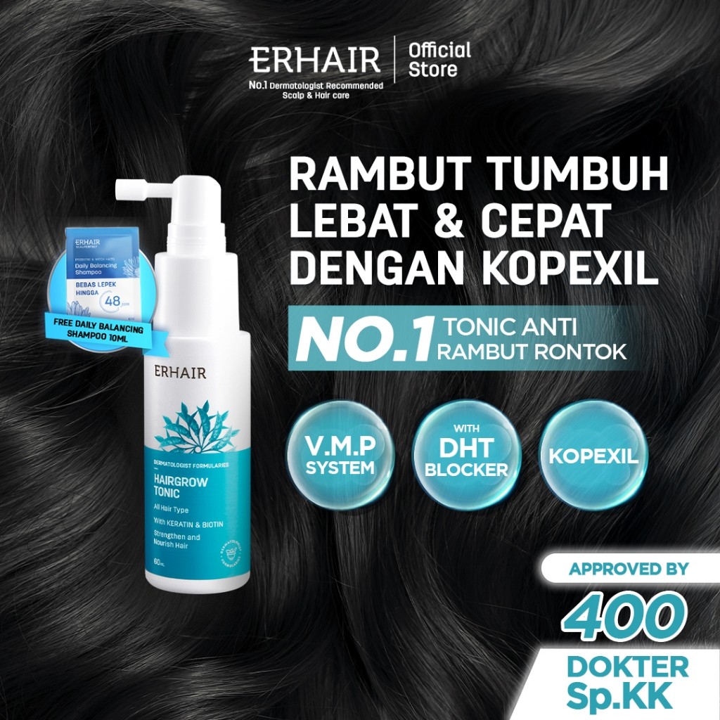 Jual [TERBATAS!!!] ERHAIR Hairgrow Tonic with Keratin & Biotin 60ml ...