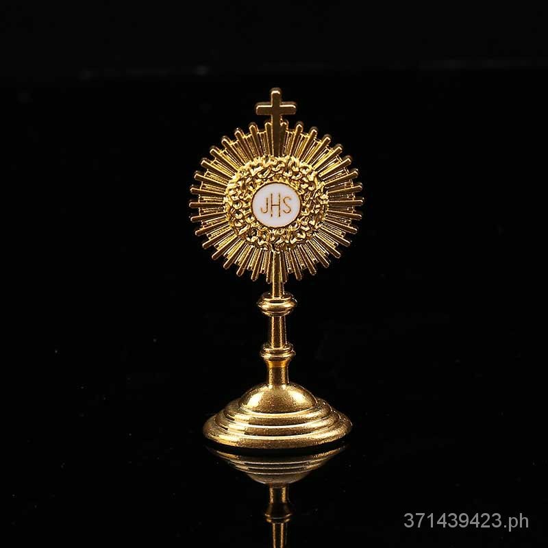 Ikon Dekoratif Baptistery Sacramento Emas Komuni Pertama Katolik 60mm*30mm, Souvenir Pembaptisan 4