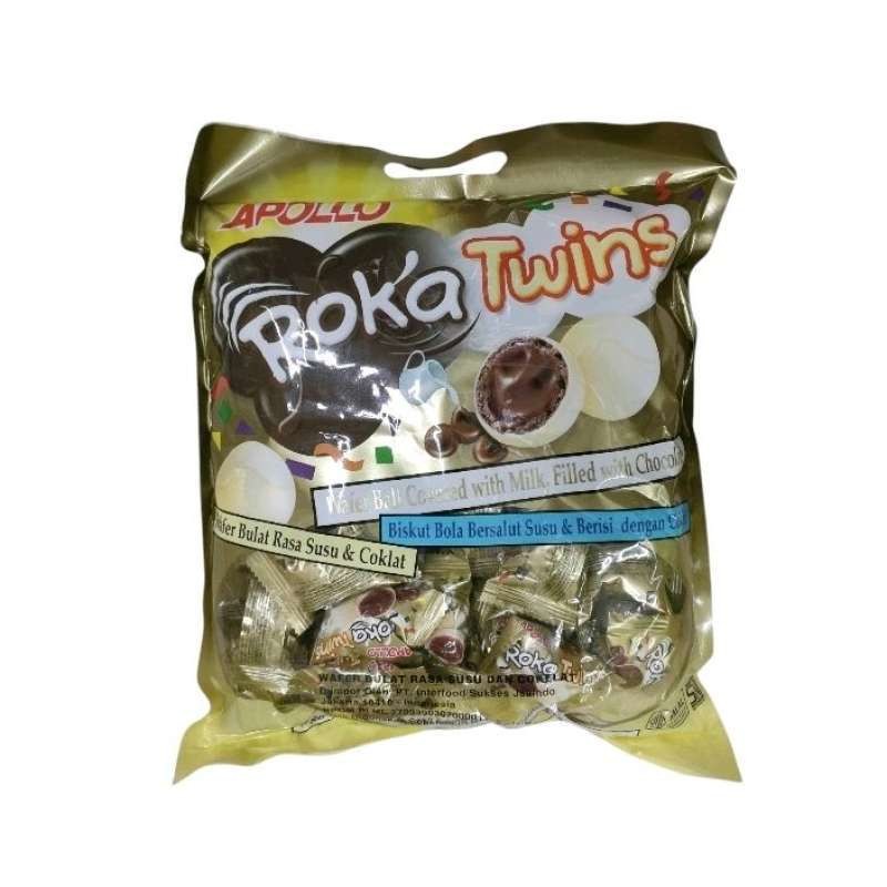 Jual Apollo Roka Twins Wafer Ball Bola Cokelat dan Susu 250gr | Shopee ...