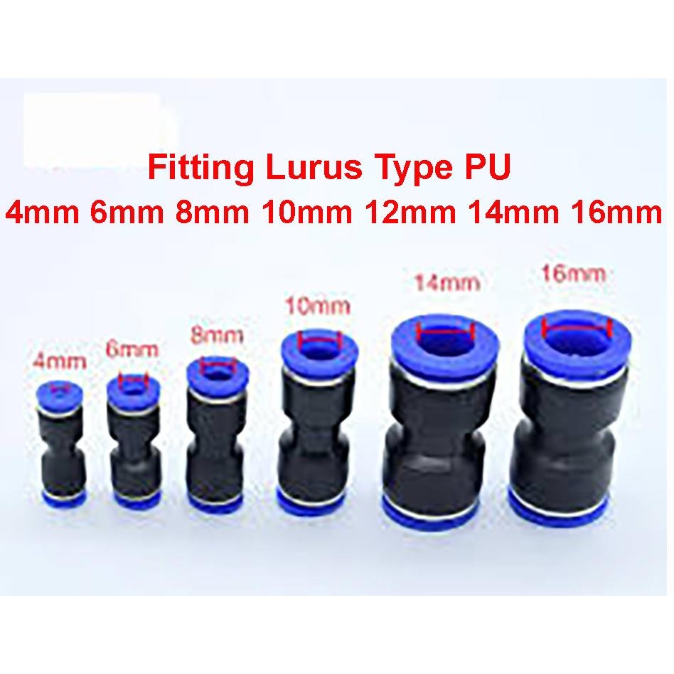 Jual Fitting Lurus Pneumatic PU Slip Lock Selang MPU | Shopee Indonesia
