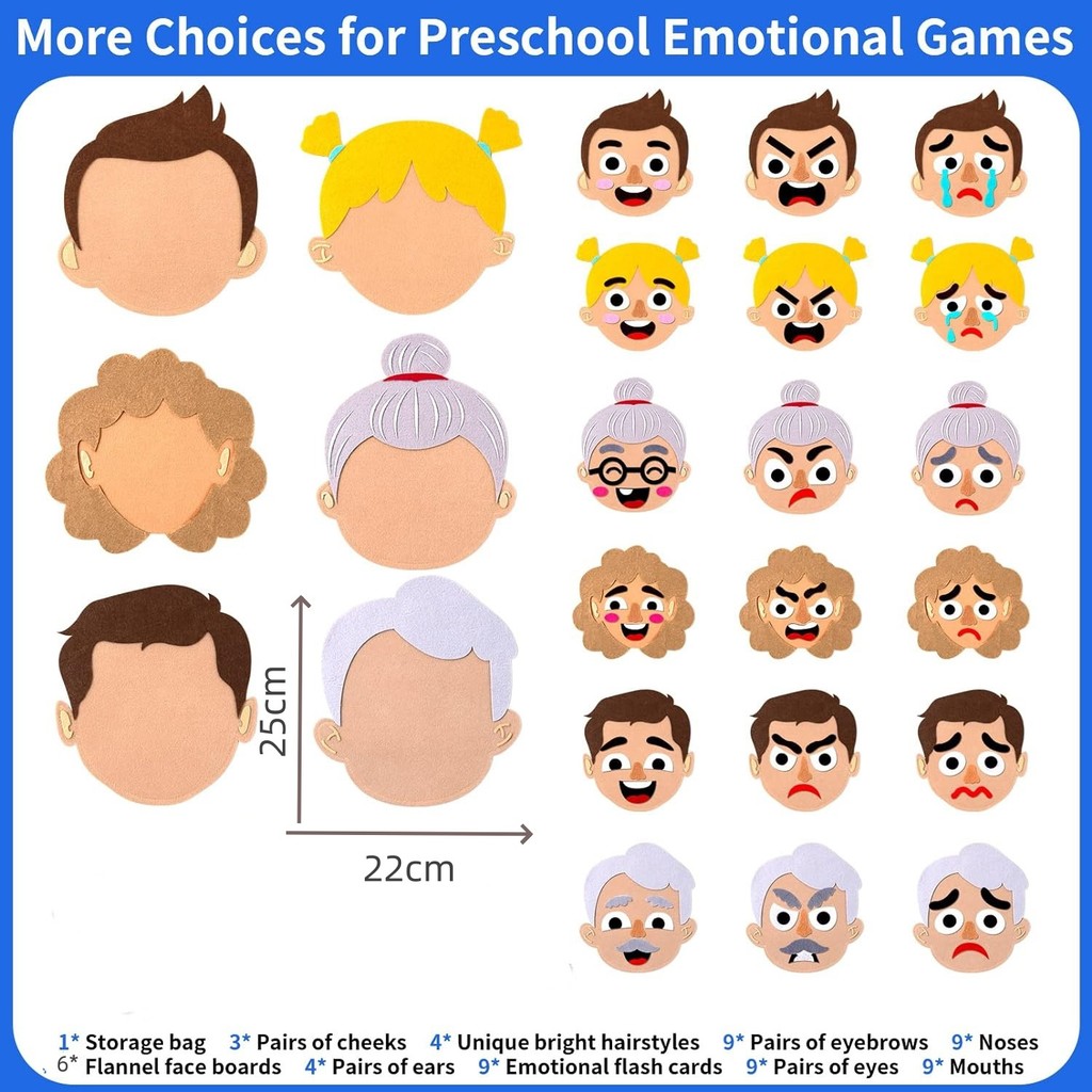 Jual Montessori Social Emotional Learning Toys for Kids Make Faces and ...