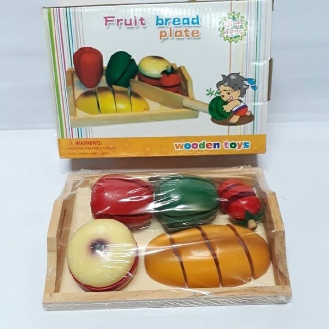 Jual Mainan Anak Simulasi Potong Buah dan Roti FRUIT BREAD PLATE Best ...