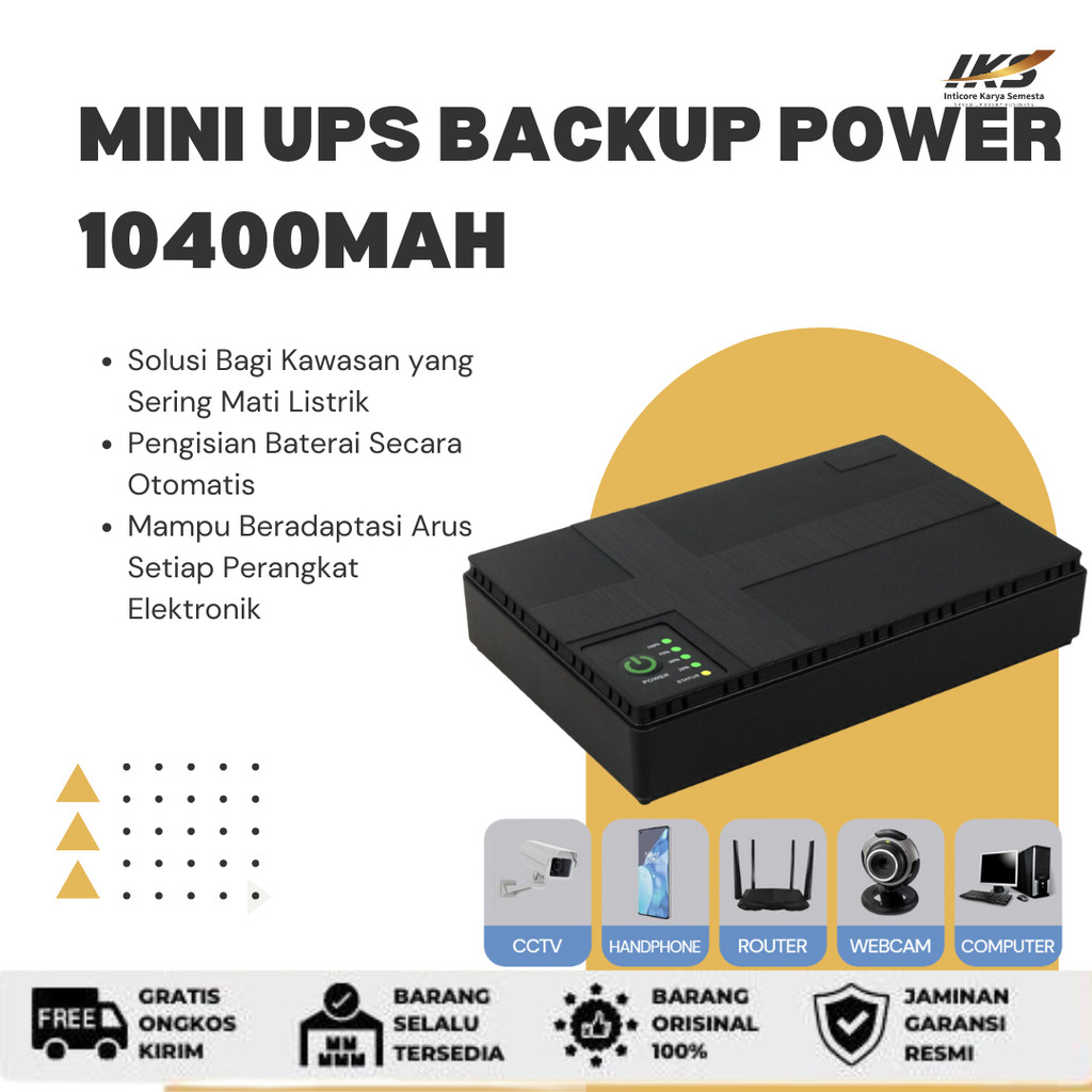 Jual Mini UPS Power Supply DC UPS Router Backup Power 10400mAh | Shopee ...