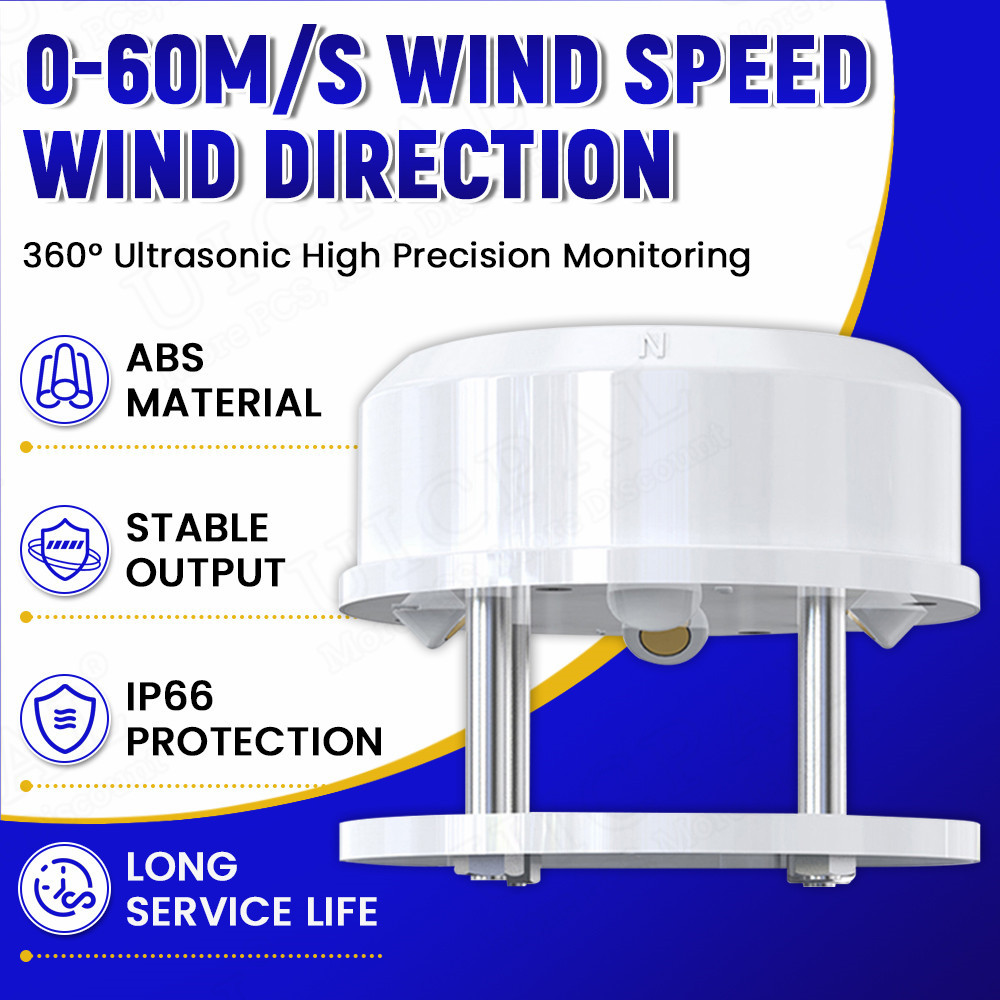 Jual Ultrasonic Wind Speed Wind Direction Sensor 360-Degree Integrated ...