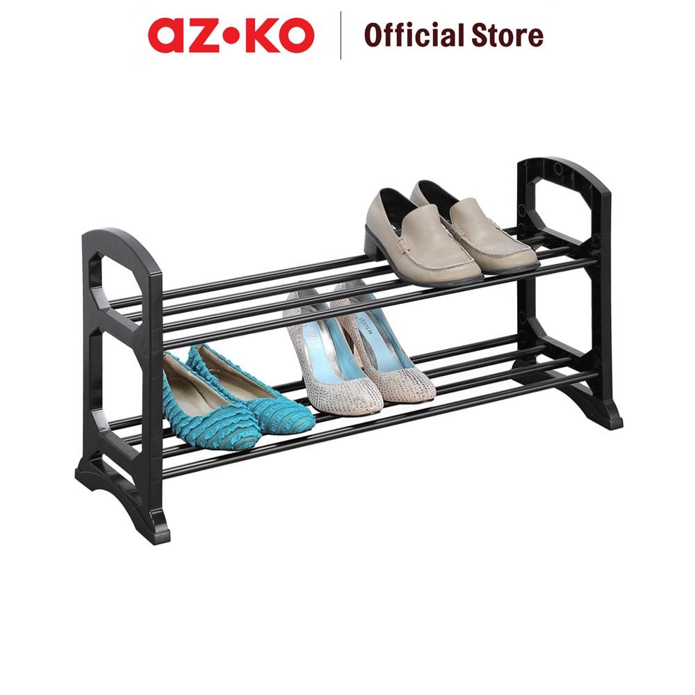 Jual AZKO Stora Rak Sepatu Stackable 2 Tingkat - Hitam Shoe Rack Lemari ...
