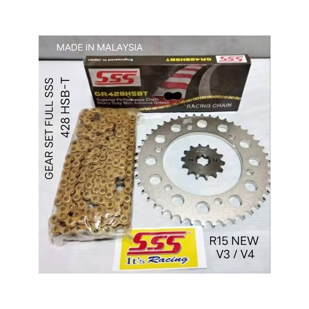 Jual Gear Set FULL SSS 428 R15 New /V3 / XSR Paketan Rantai SSS 428 HSB ...