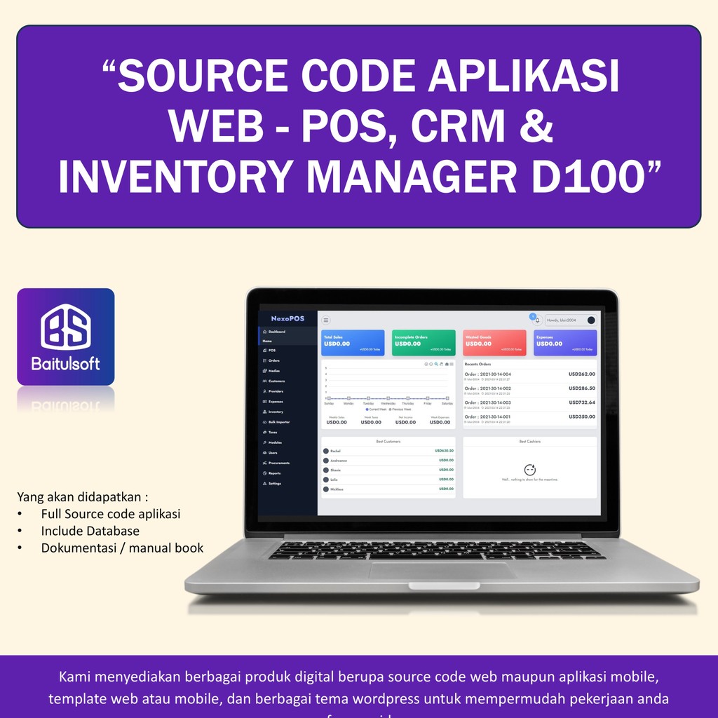 Jual SOURCE CODE APLIKASI WEB - POS, CRM & INVENTORY MANAGER D100 ...