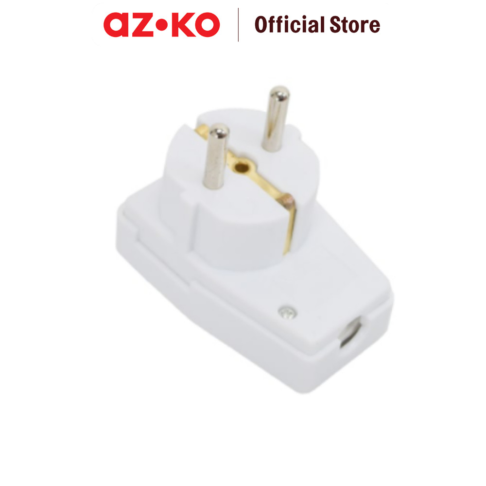 Jual AZKO Krisbow Kepala Steker Arde Dengan Switch - Putih Colokan ...