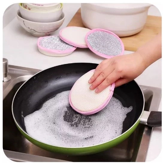 Spon BULAT Cuci Piring 2 Sisi Halus & Kasar Spon Bulat Serbaguna Alat Dapur Pembersih Serbaguna | AutoStock