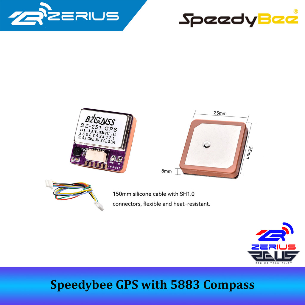 Modulo GPS SpeedyBee BZGNSS BZ-251 Con Bussola 5883, Per Droni E Sistemi Di Navigazione, Ricevitore GNSS Compatto E Preciso
