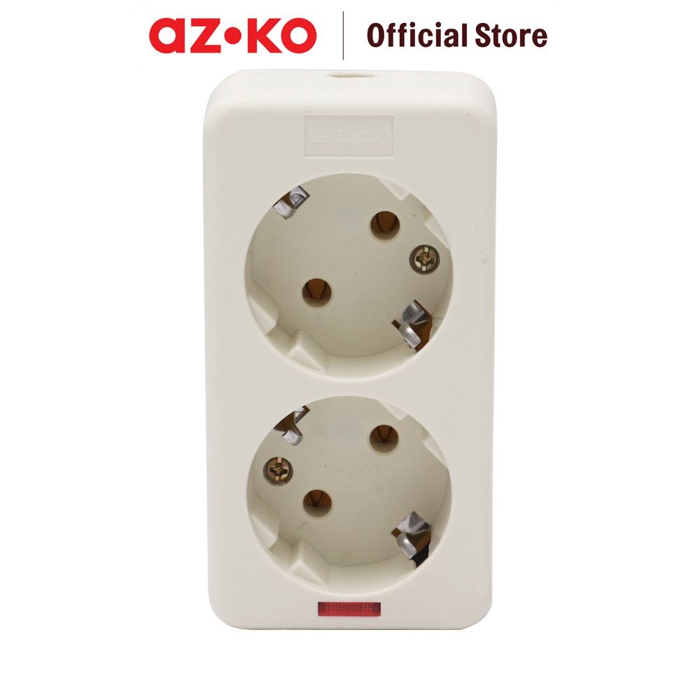 Jual AZKO Krisbow Stop Kontak 2 Soket - Putih Electric Socket Terminal ...