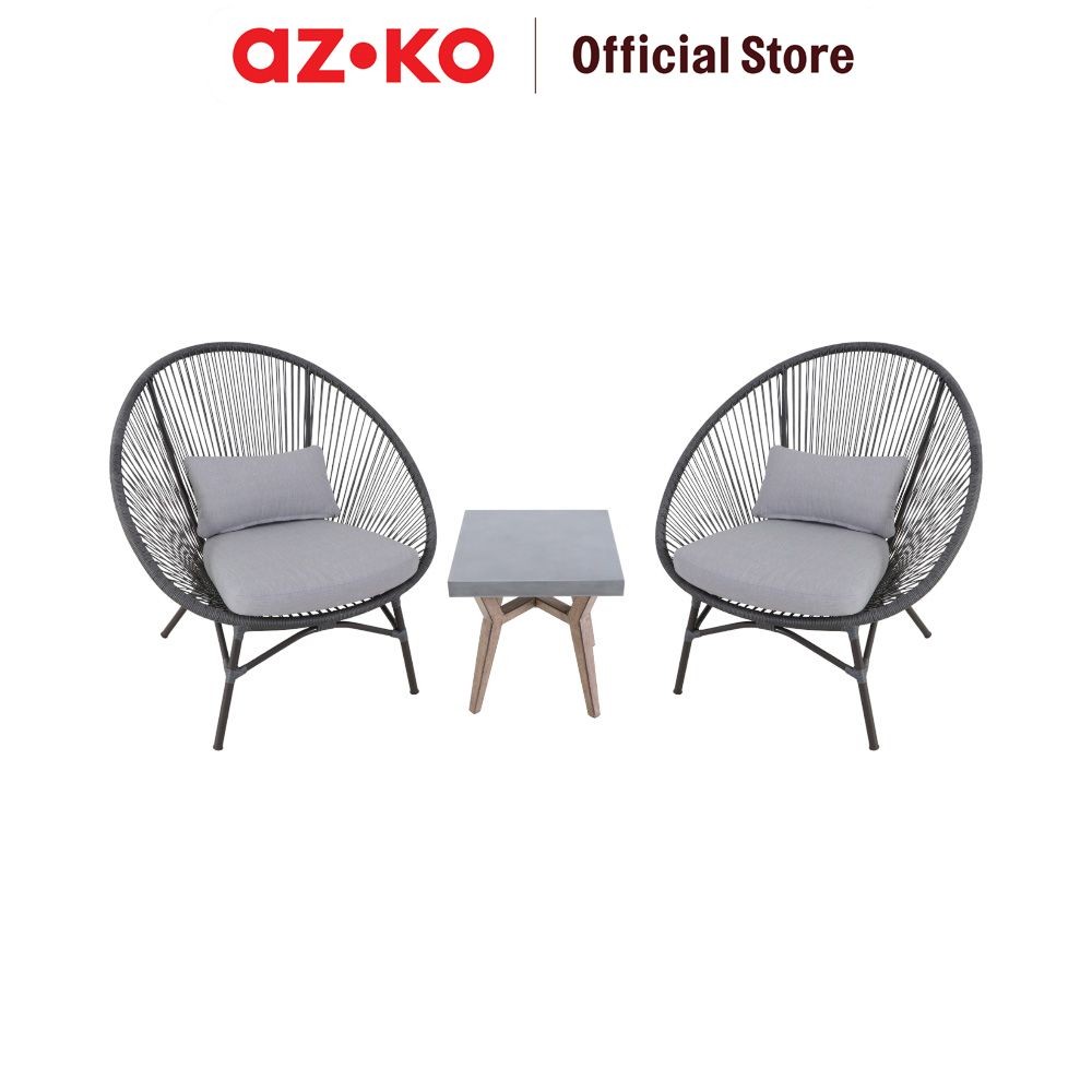 Jual AZKO Soleil Acacia Set Meja & Kursi Teras - Hitam | Shopee Indonesia
